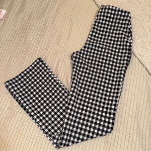 Urban Outfitters Black White Gingham Pull on Kick Flare Pants xs